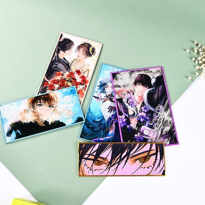 Custom Acrylic Shikishi Art Board – Double Glitter Shell Holographic Anime Print with Gold Foil