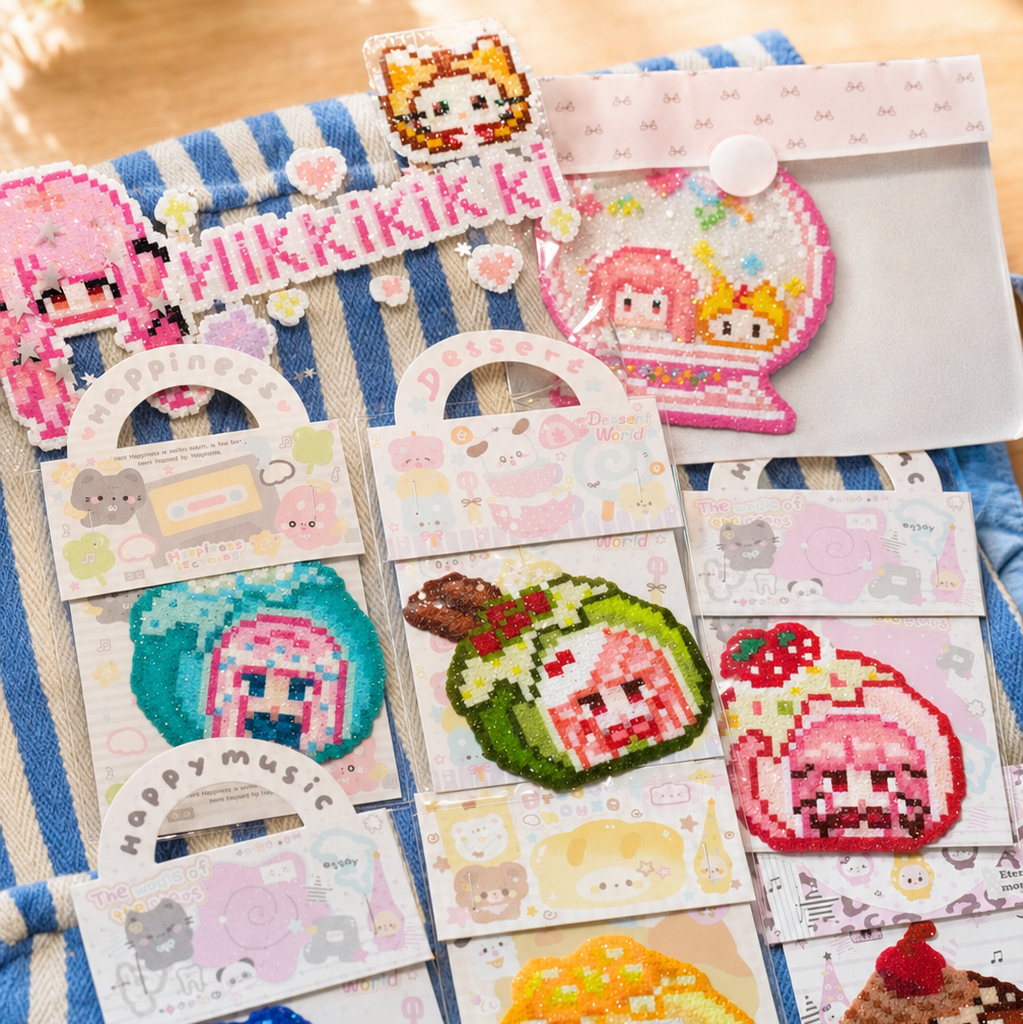 Nikki-Handmade Glitter Pixel Bead Perler Bead Combo (Pre-Assembled)