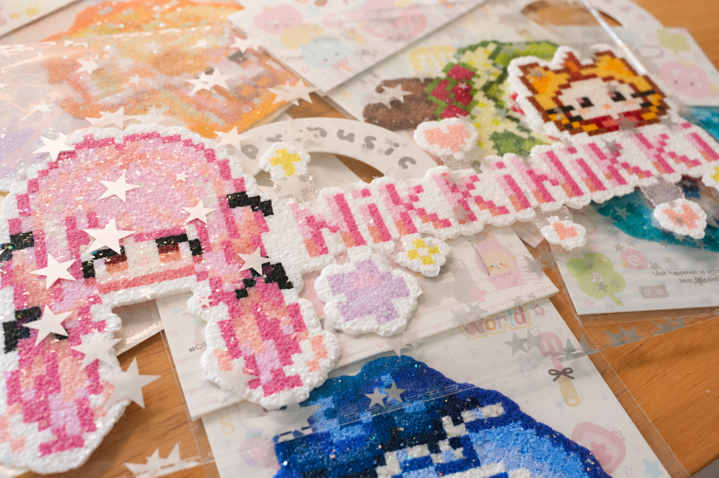 Nikki-Handmade Glitter Pixel Bead Perler Bead Combo (Pre-Assembled)