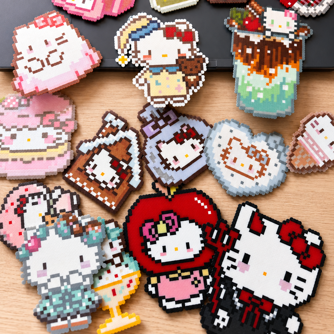 CUSTOM!!Handmade Glitter Pixel Bead Perler Bead Combo (Pre-Assembled)