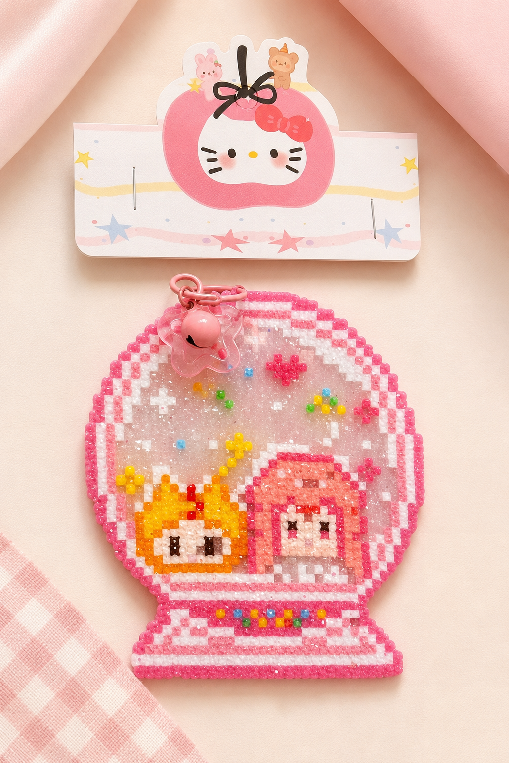 Nikki-Handmade Glitter Pixel Bead Perler Bead Combo (Pre-Assembled)