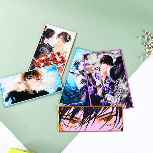 Custom Acrylic Shikishi Art Board – Double Glitter Shell Holographic Anime Print with Gold Foil